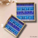 Blue Warli Teakwood Printed Tray – Set of 2 - Image 2