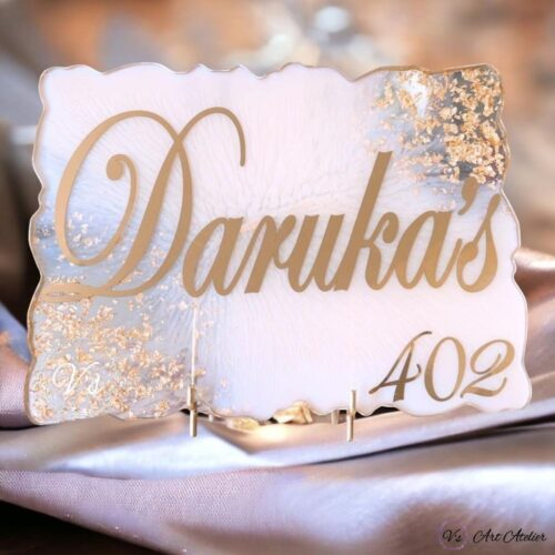 Elegant Epoxy Nameplates in Shades of White