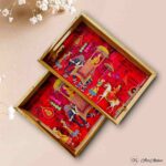 Baraat Teakwood Printed Tray – Set of 2 - Image 2