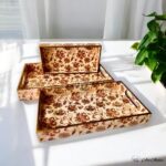 Kashmiri Elegance Printed Rectangle Tray – Set of 3