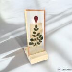 Moringa leaves and Rose Petals Table Top Glass Plaque (Small) – Single