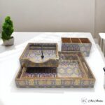 Mughal Art Gold Foiled Tray Combo - Set of 4 - Image 2