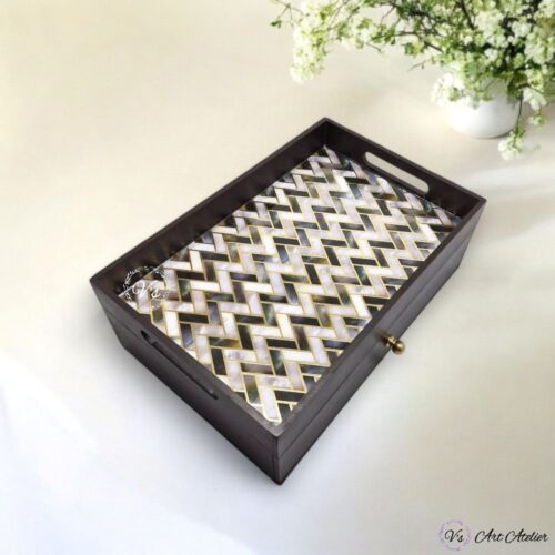 Multipurpose Drawer Tray Elegant Chevron