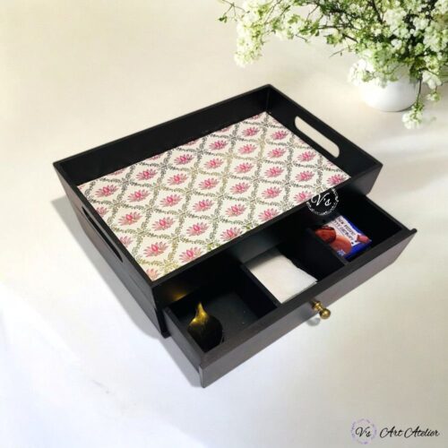 Multipurpose Drawer Tray Lotus Flower Design