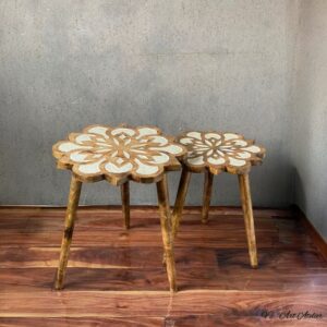 Mini mango wood bedside table with drawer