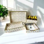 Ornate Harmony Gold Foiled Tray Combo - Set of 4