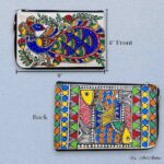 Hand-painted Peacock Madhubani Document Pouch - Image 4