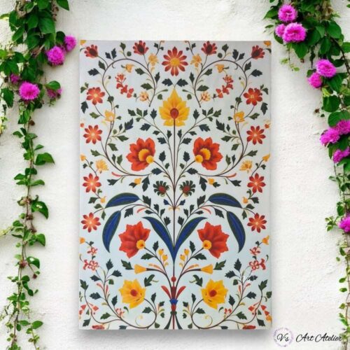 Printed Royal Mughal Floral Print Wall Plate