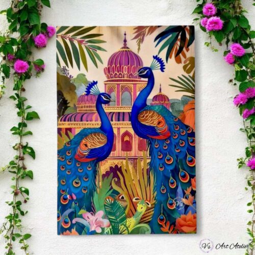 Printed Royal Peacock Elegance Wall Plate