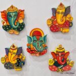 Hand-painted Ganesha Magnets – Pack of 5 - Image 2