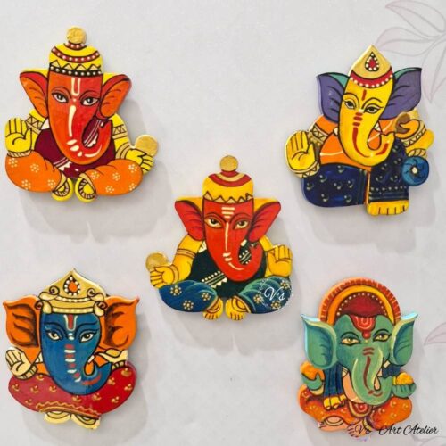Hand-painted Ganesha Magnets – Pack of 5