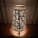 Hand Painted Floral Design Table Top Lamp Single - 9 Inches