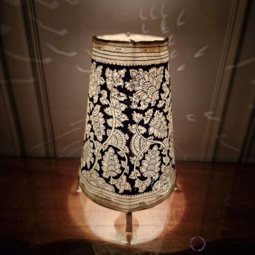 Hand Painted Floral Design Table Top Lamp Single - 9 Inches