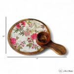 Floral Mangowood Platter with Bowl - Image 2