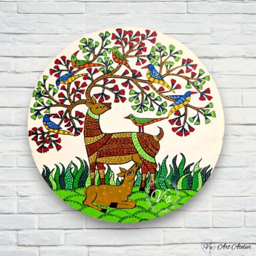 Hand-painted Gond Art  Wall Plates - Set of 3