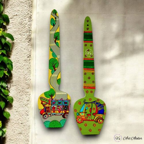 Hand-Painted Wooden Spatula - Set of 2