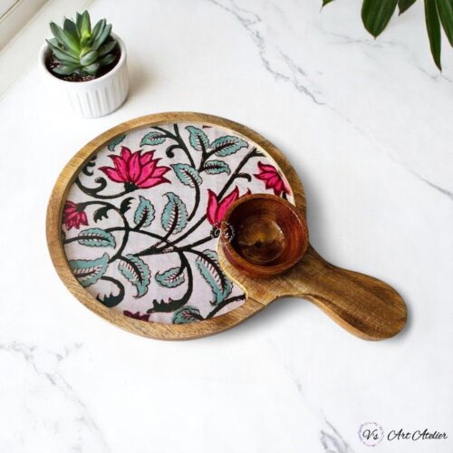 Lotus Mangowood Platter with Bowl