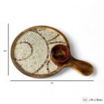 Mosaic Tile Pattern Mangowood Platter with Bowl - Image 2