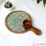 Mughal Art Mangowood Platter with Bowl