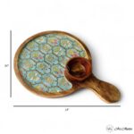 Mughal Art Mangowood Platter with Bowl - Image 2