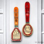 Hand-painted Warli Art Wooden Spatula - Set of 2 - Image 2