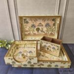 Premium Golden Wooden Tray Combo Set - Image 2