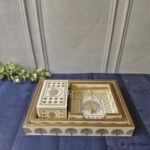 Premium Golden Wooden Tray Combo Set - Image 4
