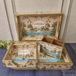 Premium Golden Wooden Tray Combo Set - Image 2