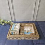 Royal Courtyard Handcrafted Wooden Tray Set - Image 4