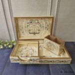 Premium Golden Wooden Tray Combo Set - Image 2
