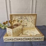 Premium Golden Wooden Tray Combo Set