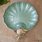 Handcrafted Metal Decorative Aqua Platter  In Ocean Theme - Image 2