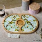 Premium Mangowood Green Magnolia Oval Chip-N-Dip Platter - Image 2