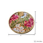 Premium Mangowood Floral Mosaic Round Chip-N-Dip Platter - Image 3