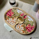 Premium Mangowood Mosaic Oval Chip-N-Dip Platter