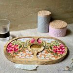Premium Mangowood Mosaic Oval Chip-N-Dip Platter - Image 2