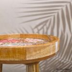Multi-functional mango wood small coffee table