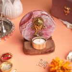 Ganesh Ji with Diya on Natural Agate Stone - Single - Image 2