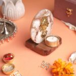 Ganesh Ji with Diya on Natural Agate Stone - Single - Image 9