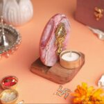 Ganesh Ji with Diya on Natural Agate Stone - Single - Image 8