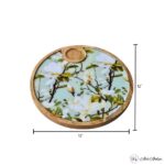 Premium Mangowood Green Magnolia Round Chip-N-Dip Platter - Image 3