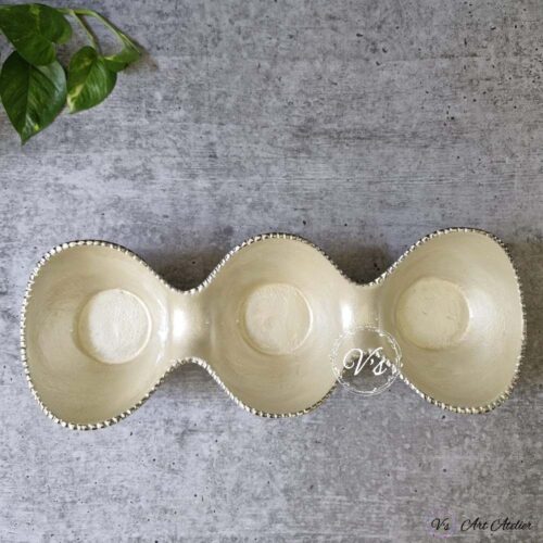 Handcrafted Pearl Edge Trio Metal Serveware