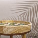 Compact corner side table for living space