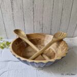Handcrafted Mango Wood Rustic Serving Bowl with Spoon and fork - 12 Inches - Image 5