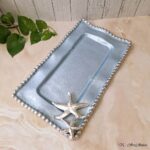Handcrafted Metal Decorative Beaded Tray In Ocean Theme - Image 3