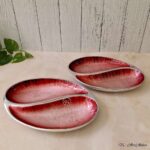 Handcrafted Metal Decorative Crimson Dual  Elegance Tray - Single - Image 3