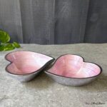 Handcrafted Metal Decorative Heart Shape Bowl - Set of 2 (small) - Image 2