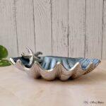 Handcrafted Metal Decorative Shell-Shaped Bowl In Ocean Theme - Image 4