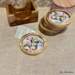 Premium Mangowood Coasters in New Grey  – Set of 6 with Stand - Image 2