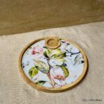 Premium Mangowood New Grey Round Chip-N-Dip Platter